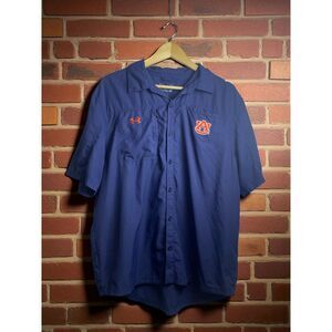 Under Armour Auburn Tigers Button-Up Short Sleeve Shirt – Size Large